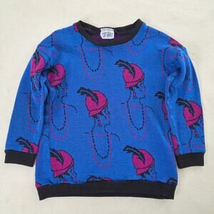Vintage Flapper Girls Knit Sweater kids 8/9